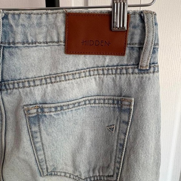 Hidden Light blue high-waisted straight-leg jeans - Picture 4 of 5